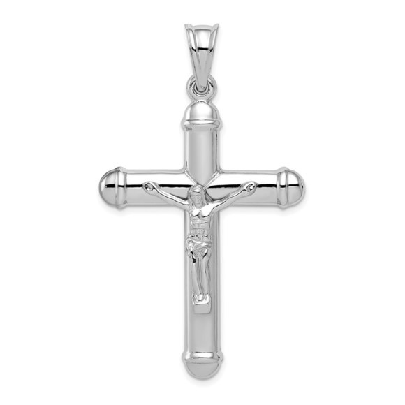 Million Charms 925 Sterling Silver Rhodium-plated Reversible Crucifix Pendant - Picture 1 of 4